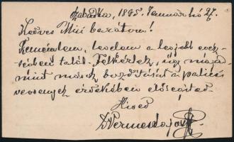 1895 Vermes Lajos (1860-1945): neves sportoló, sportszervező, vívómester és tornatanár névjegykártyá...