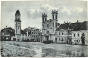 Besztercebánya, Banská Bystrica; IV. Béla király tér, Schäffer J. József üzlete / square, shop (EK) (non PC)