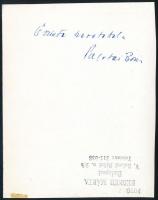 Palotai Boris (1904-1983) író aláírása az őt ábrázoló fotó hátoldalán