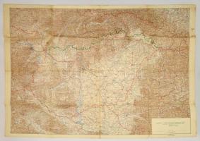 1938 Magyar-Cseh-Szlovák határmegállapító bizottságok által rögzített határ térkép I M. Kir. Térképészeti Intézet, 100x70 cm