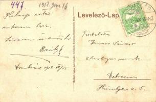 1912 Dombrád, Régi és új református templom és iskola. Hetényi Lajos fényképész felvétele (EB)