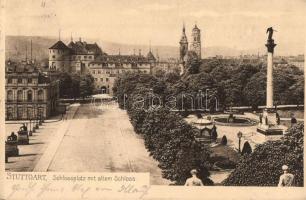 Stuttgart, Schlossplatz mit altem Schloss / castle, square