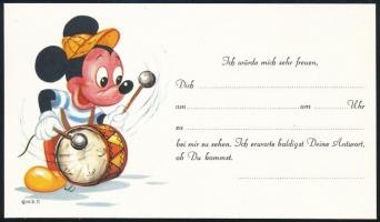 Mickey egeres kitöltetlen német nyelvű meghívó, borítékkal