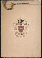 1926 Budapesti Szállodások és Vendéglősök Ipartestülete által a nemzetközi közgyűlésre készített képes füzet Budapest látványosságaival. 8 kép. /Budapest booklet of the Hotel Owners Association gala-dinner in Budapest 1926 16x23 cm Budapesti zászló színű zsinórral fűzött papírkötésben.