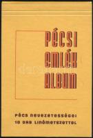 cca 1940 Gáborjáni Szabó Károly (1897-1955): Pécsi emlék album 10 linómetszetet tartalmazó füzet. 18x12 cm