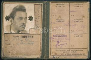 cca 1950-1955 MÁVAUT fényképes igazolványa, autóbuszvezetők részére, sérült fotóval, kopott borítóva...