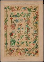 cca 1890-1900 Dekorative Vorbilder szecessziós műlapok, köztük litho, témák: vadászat, rokokó, stb.,...