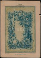 cca 1890-1900 Dekorative Vorbilder szecessziós műlapok, köztük litho, témák: vadászat, rokokó, stb.,...