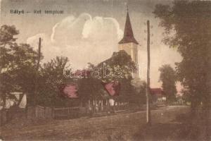 Bátyú, Batyovo; utcakép, Református templom / street view, Calvinist church