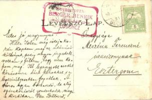 Losonc, Lucenec; Gácsi utca I., Takarék és hitelbank, Hammermüller üzlete, Redlinger üzlete és saját...