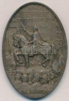 1916. "IV. Károly megkoronázása - 1916. December 30." kétoldalas, hadifém plakett (60x41mm...