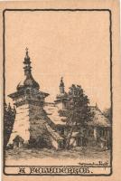 A Felvidékről. templom; kiadja a Magyar Jövő / church in Slovakia, Hungarian irredenta, artist signed