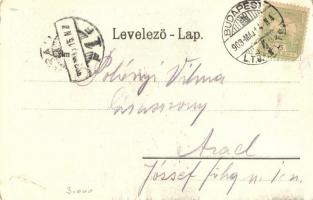 1903 Budapest XIII. Tűzijáték a Margitsziget felett, Dunai ünnepély, hőlégballon (EK)