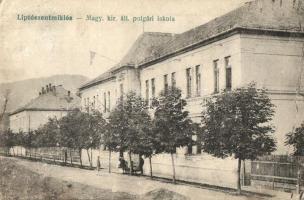 Liptószentmiklós, Liptovsky Mikulas; Magyar királyi állami polgári iskola / school (kopott / worn)
