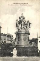 Pozsony, Pressburg, Bratislava; Mária Terézia szobor, Savoy szálló / statue, hotel (Rb)