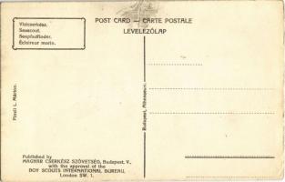 Vízicserkész. Kiadja a Magyar Cserkészszövetség / Hungarian scout art postcard, seascout s: Márton L...