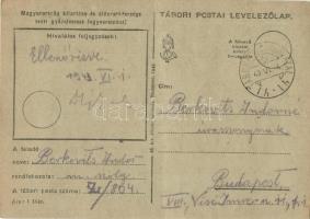 1943 Berkovits Andor zsidó KMSZ (közérdekű munkaszolgálatos) levele feleségének Berkovits Andornénak. Z/804. / WWII Letter of a Jewish labor serviceman to his wife. Judaica (fa)