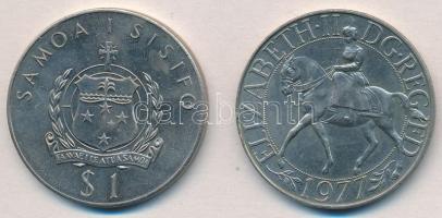Nagy-Britannia 1977. 25p Cu-Ni "II. Erzsébet / Uralkodói ezüst évforduló" + Nyugat-Szamoa ...