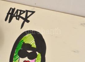 Parádi Gabriella (1970-): Divatrajzok, 4 db. Vegyes technika, papír, jelzett, felcsavarva, 42×60 cm