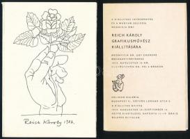 1972-1982 Meghívó Reich Károly grafikusművész kiállítására, 2 db