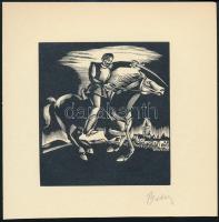 Buday György (1907-1990): Illusztrációk, 3 db. Fametszet, utólagos jelzéssel, 11,5×10,5 cm