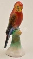 Bodrogkeresztúri papagáj, kézzel festett, jelzett, hibátlan, m: 13,5 cm