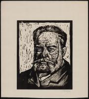 Olvashatatlan jelzéssel: Költők, 4 db. Fametszet, papír, 20×15 cm