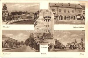 Siófok, Víztorony, rózsaliget, Balaton-szálloda, Andrássy-út, Fő tér