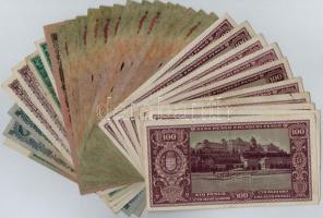 34db-os vegyes magyar pengő bankjegy tétel T:III