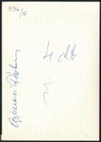 Gyimesi Pálma (1922-2017) színésznő aláírása az őt ábrázoló fotó hátoldalán