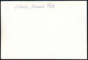 Heinrich Theodor Böll (1917-1985) író, fotó hátoldalon feliratozva, 9×13 cm