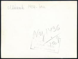 1919 Utászok, az 1970-es években előhívott fotó, pecséttel jelzett, 9×12 cm