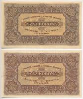 1923. 100K (2xklf) egyik "Magyar Pénzjegynyomda Rt." nyomdahely jelöléssel T:I-,II