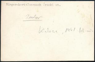 1941 Kalocsa, árvíz, hátoldalon feliratozott fotó, 8,5×13,5 cm