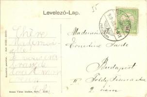 1909 Magyaróvár, Mosonmagyaróvár; Üdvözlet Magyaróvárról! Art Nouveau, floral, iniciálés lap rajta a...