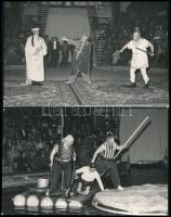 cca 1960 Jelenetek egy cirkuszból, 2 db fotó, 9×13 cm