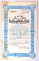 Budapest 1945. "A Magyar Leszámitoló- és Pénzváltó-Bank Ideiglenes elismervény 7%-os 35 éves törlesztéses községi aranykötvényről" elismervény 1000$-ról, szelvényekkel és bélyegzéssel T:III fo.