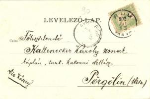 1902 Rum, Rába folyó, mosás és szarvasmarhák itatása a parton. Kiadja Th. Meyer (EK)