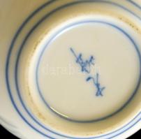 Japán porcelán pohárka, jelzett, hibátlan, m: 6 cm, d: 7 cm