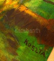 Koszta jelzéssel: Asszonyok. Olaj, karton, 55×26 cm