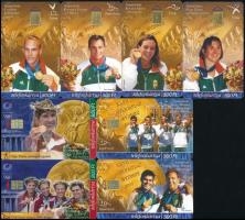 12 db olimpia motívumos telefonkártya, 15-30 000 példányos kiadások