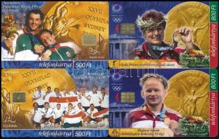 12 db olimpia motívumos telefonkártya, 15-30 000 példányos kiadások