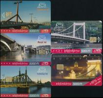 Budapesti hidak, 5 db különböző telefonkártya, közte 4 db 2000 példányos kiadás