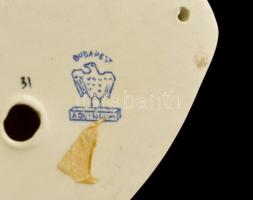 Aquincumi porcelán kisfiú nyúllal, kézzel festett, jelzett,hibátlan, m: 12 cm