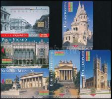 Budapesti nevezetességek, 6 db különböző telefonkártya, 2000 példányos kiadások