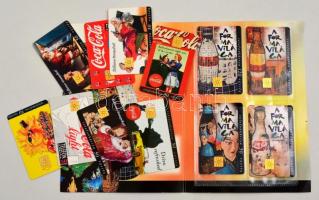 12 db különböző Coca-Cola telefonkártya, ebből 4 db dísztokban