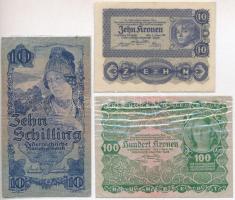 Ausztria 1922-1933. 6db-os vegyes bankjegy tétel, mindegyik lezárt fóliában, közte 1933. 10Sch T:III,III- ly.