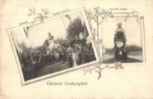 1906 Csokonya, Csokonyavisonta; Kossuth szobor leleplezési ünnepsége. Goldstein Hermin felvétele, Floral (EK)