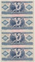 1980. 20Ft (4x) sorszámkövetők T:II