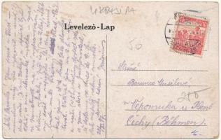 Técső, Tiacevo, Tiachiv; Fő tér, Katz Miksa üzlete, piaci árusok / main square, shops, market vendor...